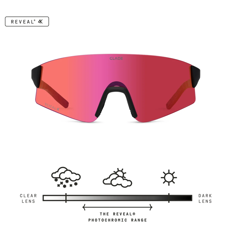 Glade Dash S Matte Black/Reveal 4K Terra Photochromic Red Lens-5