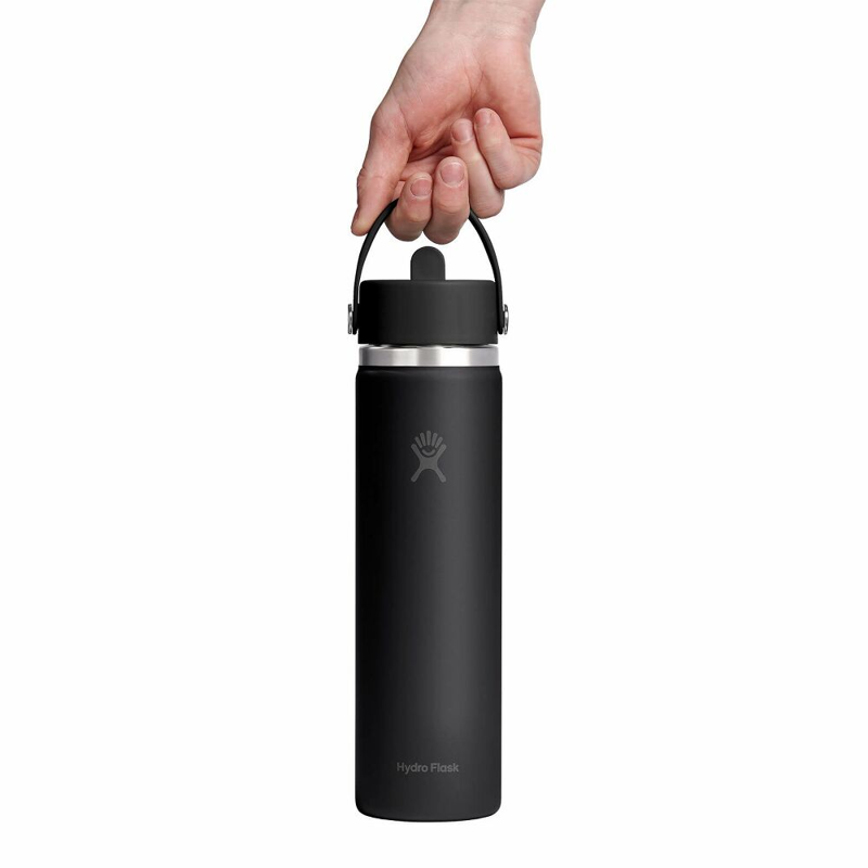 Hydro Flask 24 oz Wide Mouth with Flex Straw Cap in Tonal Black-2