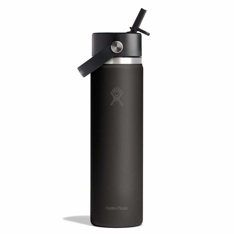 Hydro Flask 24 oz Wide Mouth with Flex Straw Cap in Tonal Black