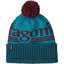 Patagonia Powder Town Beanie in Hut Tripper Logo/Mako Blue