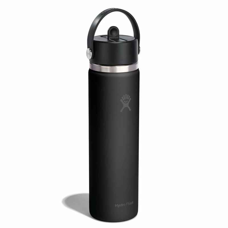 Hydro Flask 24 oz Wide Mouth with Flex Straw Cap in Tonal Black-1