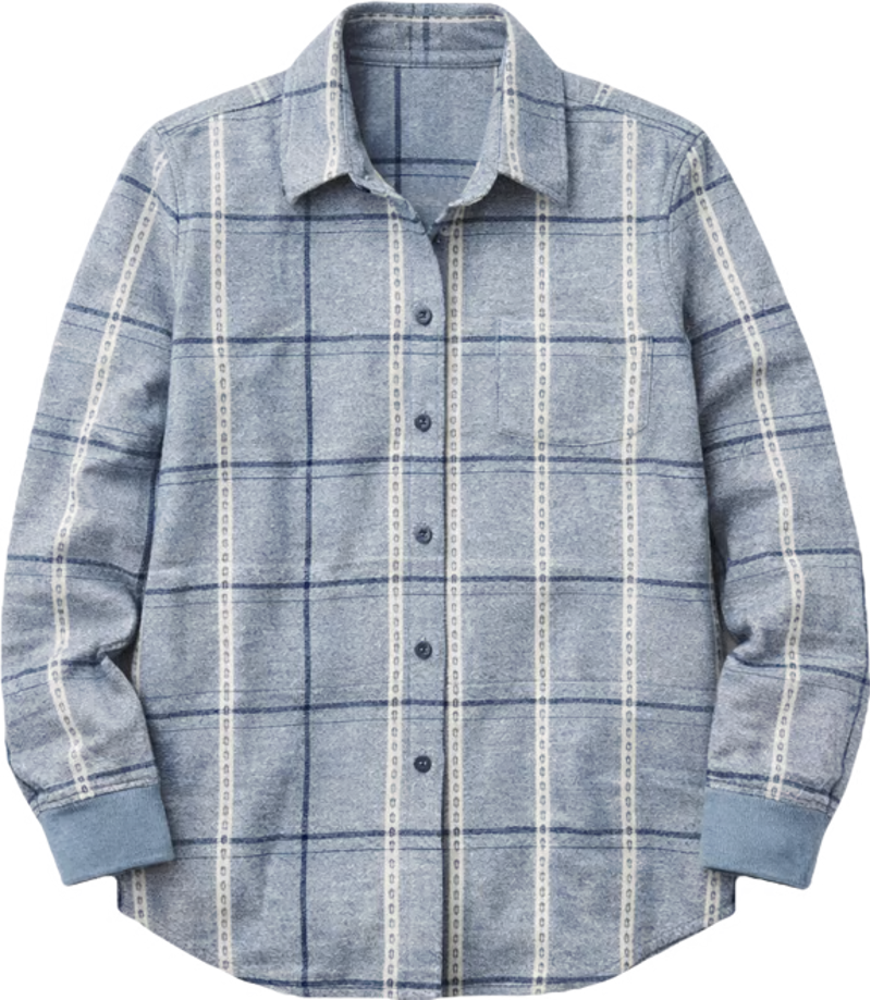Carve Designs Fairbanks Supersoft Shirt in Blue Mirage Dobby Plaid-3