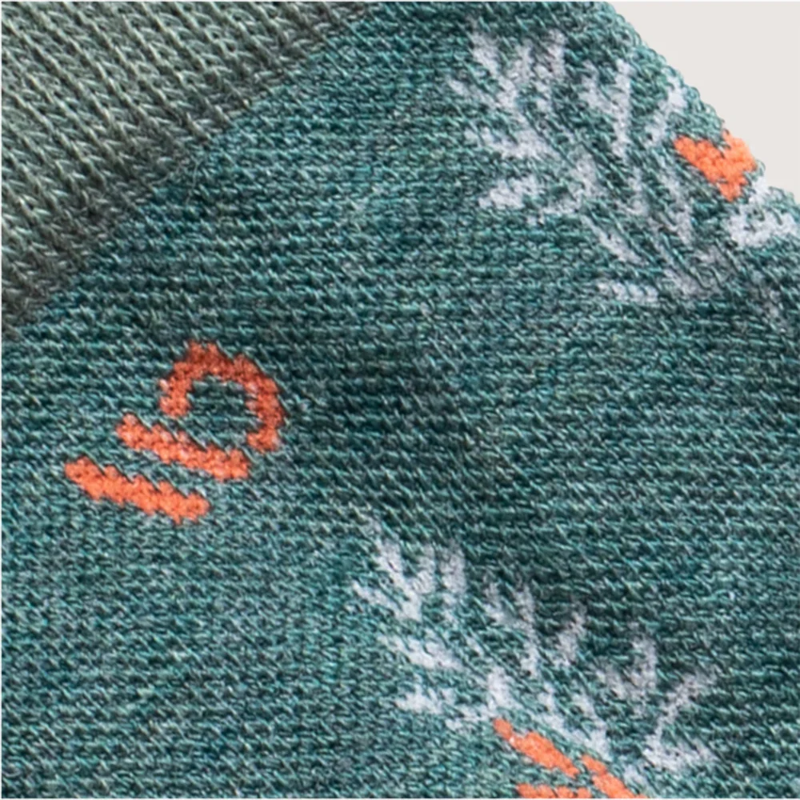 Wide Open Women's Foliage Lightweight Micro Crew Socks in Teal-1