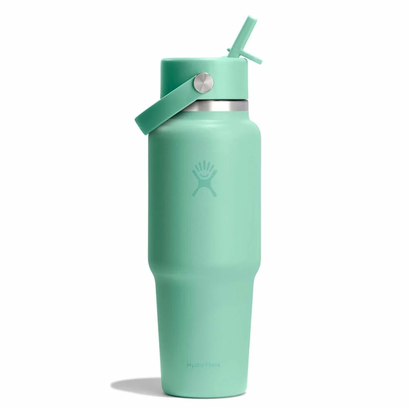 Hydro Flask 32 oz Travel Bottle with Flex Straw Cap in Mermaid Green