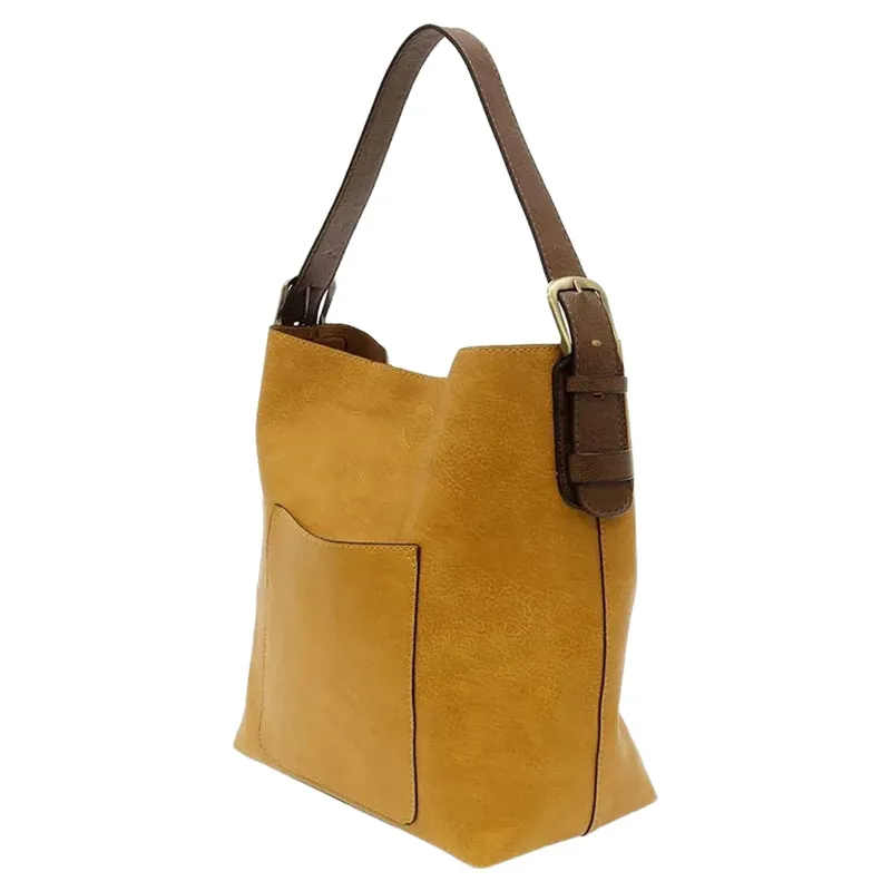 Joy Accessories Classic Hobo Handbag with Insert in Honey-2