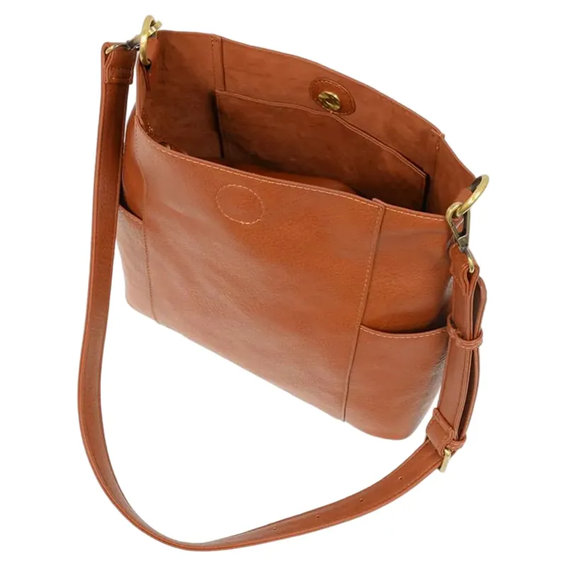 Joy Accessories Kayleigh Side Pocket Bucket Bag in Bourbon-3