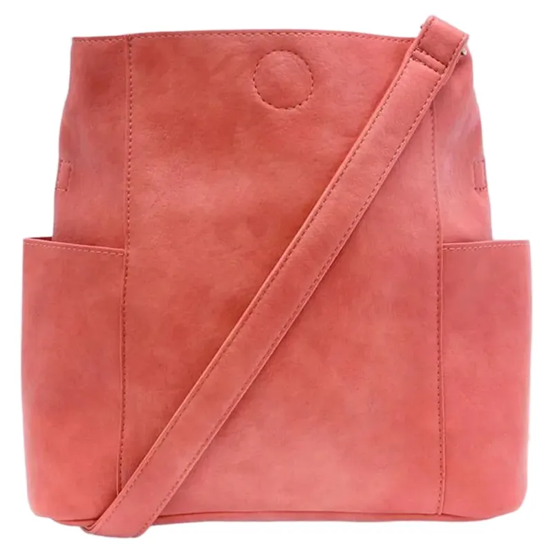 Joy Accessories Kayleigh Side Pocket Bucket Bag in Desert Coral-1