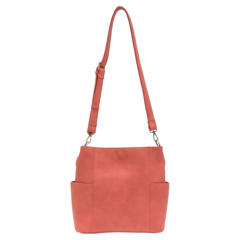 Joy Accessories Kayleigh Side Pocket Bucket Bag in Desert Coral-2