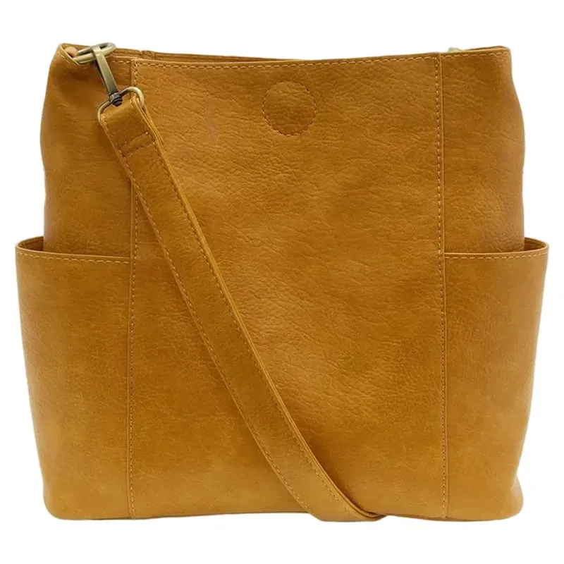 Joy Accessories Kayleigh Side Pocket Bucket Bag in Honey-1