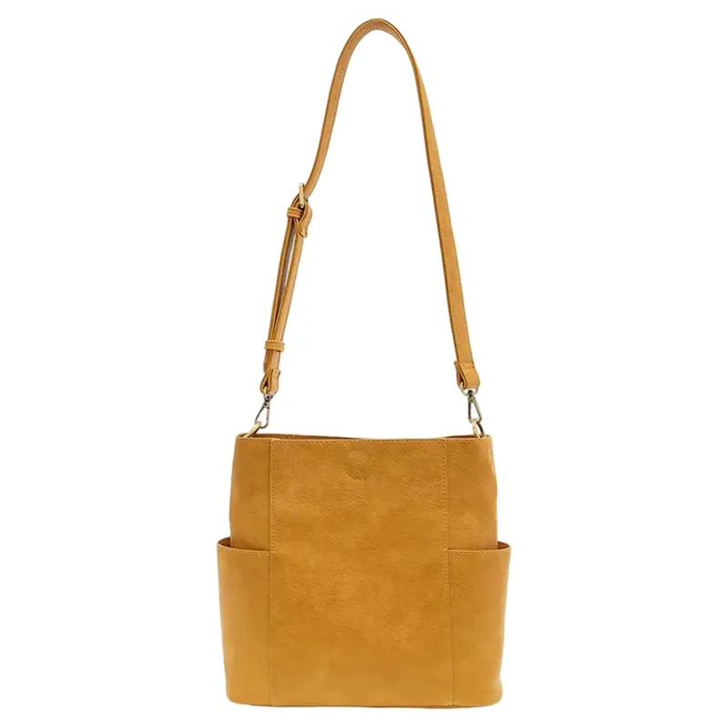 Joy Accessories Kayleigh Side Pocket Bucket Bag in Honey-2