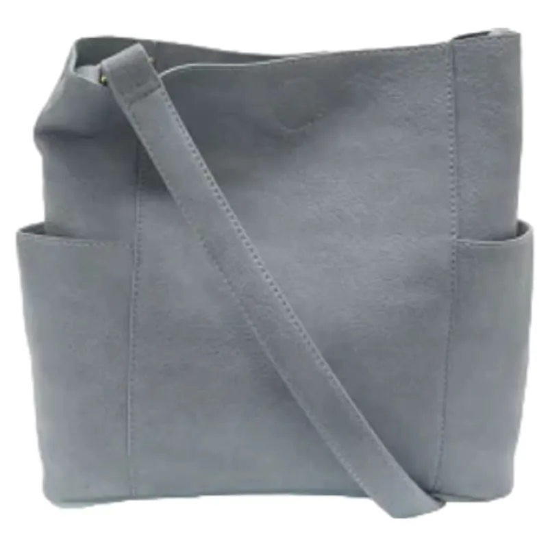 Joy Accessories Kayleigh Side Pocket Bucket Bag in New Dusty Blue-1
