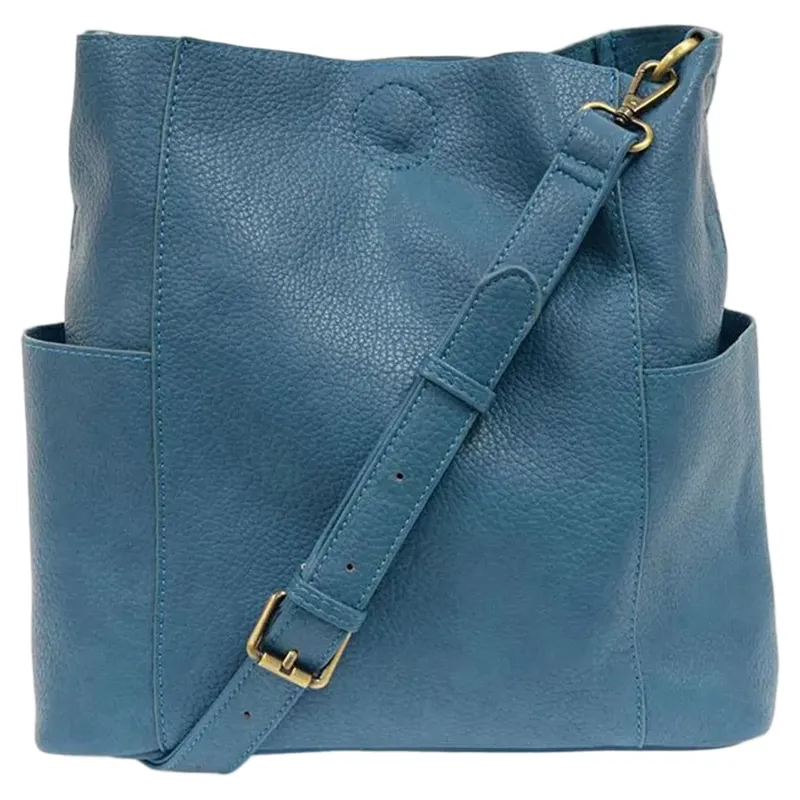 Joy Accessories Kayleigh Side Pocket Bucket Bag in Peacock-1