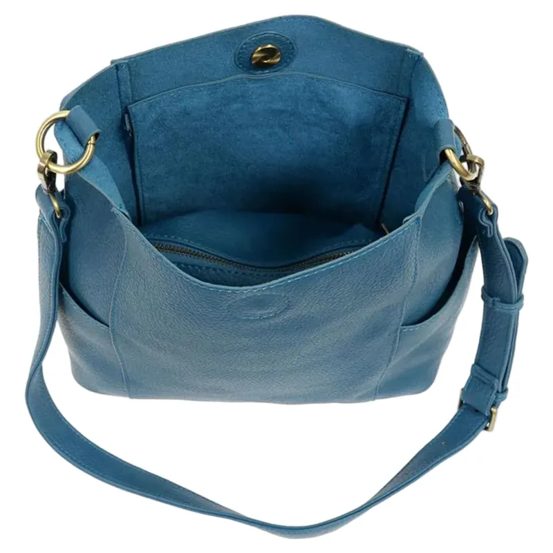 Joy Accessories Kayleigh Side Pocket Bucket Bag in Peacock-3