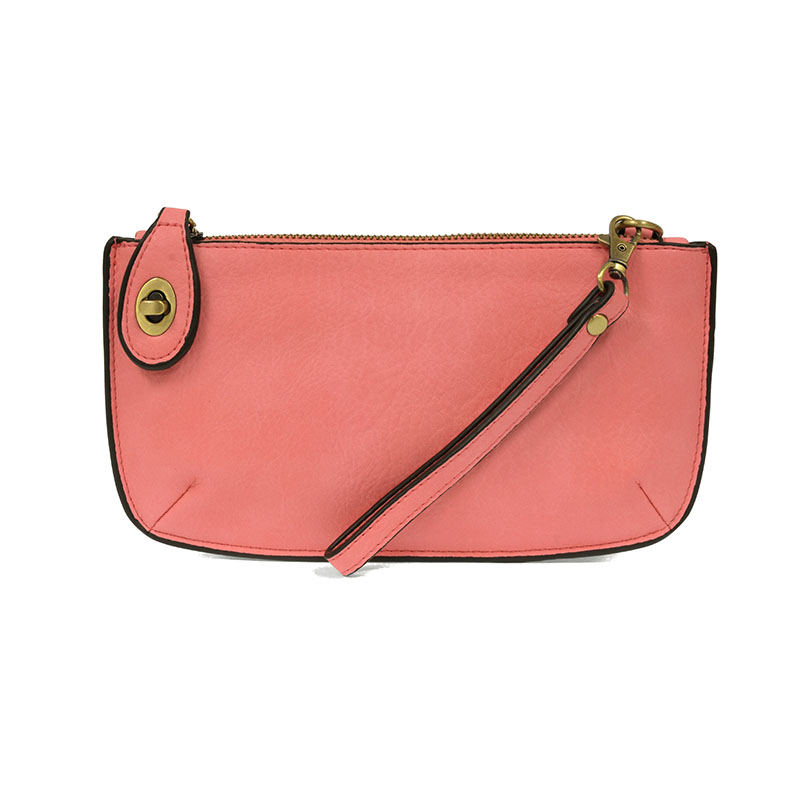 Joy Accessories Mini Crossbody Wristlet Clutch in Flamingo