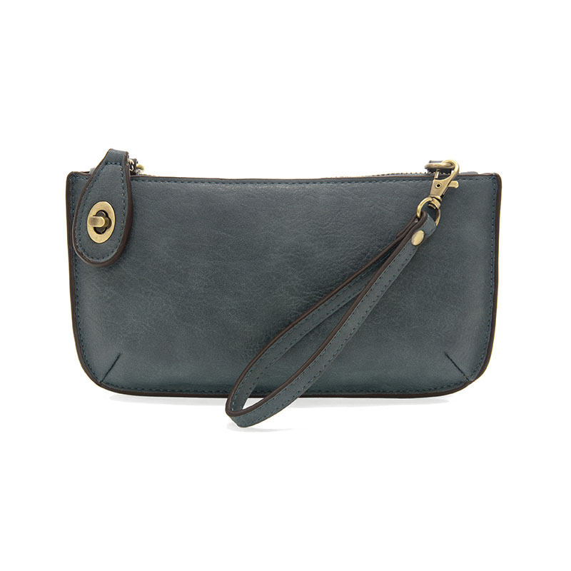 Joy Accessories Mini Crossbody Wristlet Clutch in Washed Denim
