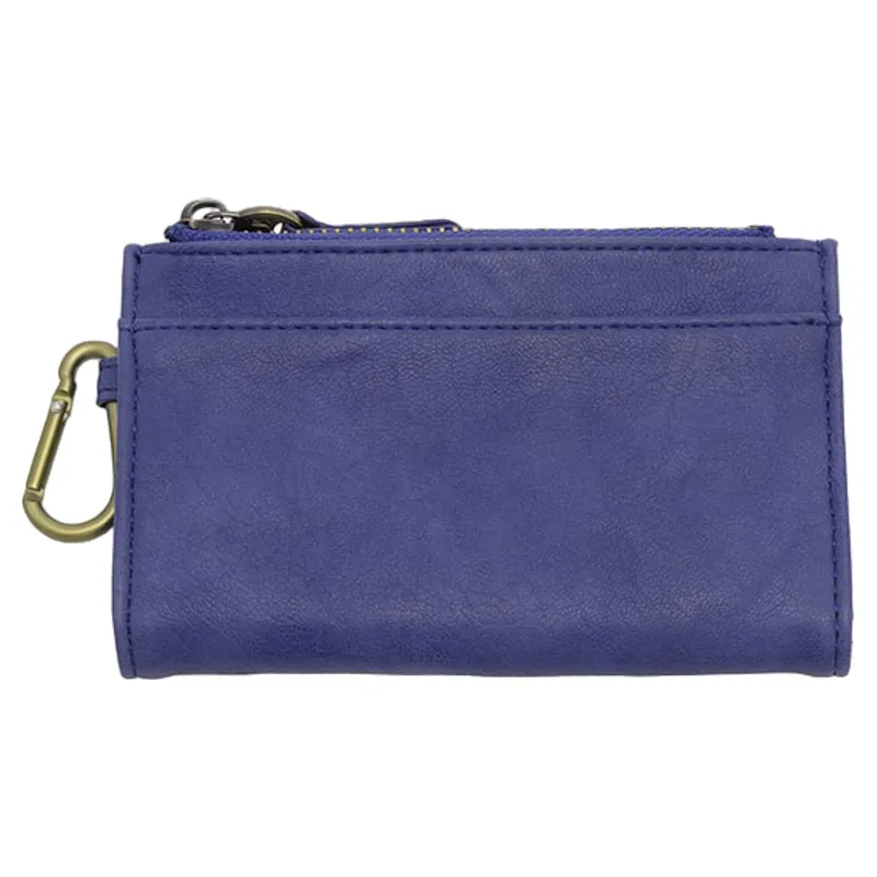 Joy Accessories Women's Bobbie Bifold Wallet with Carabiner in Cobalt