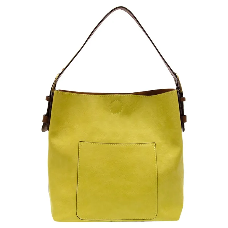 Joy Accessories Classic Hobo Handbag with Insert in Citrus