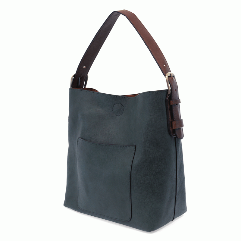 Joy Accessories Women's Classic Hobo Handbag in Dark Chambray-1