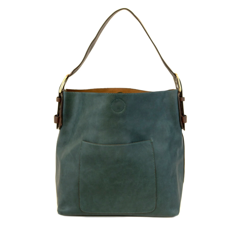 Joy Accessories Women's Classic Hobo Handbag in Dark Teal