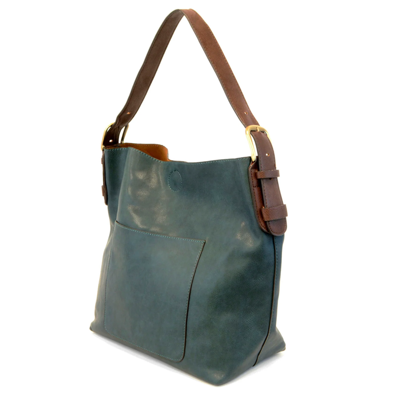 Joy Accessories Women's Classic Hobo Handbag in Dark Teal-1