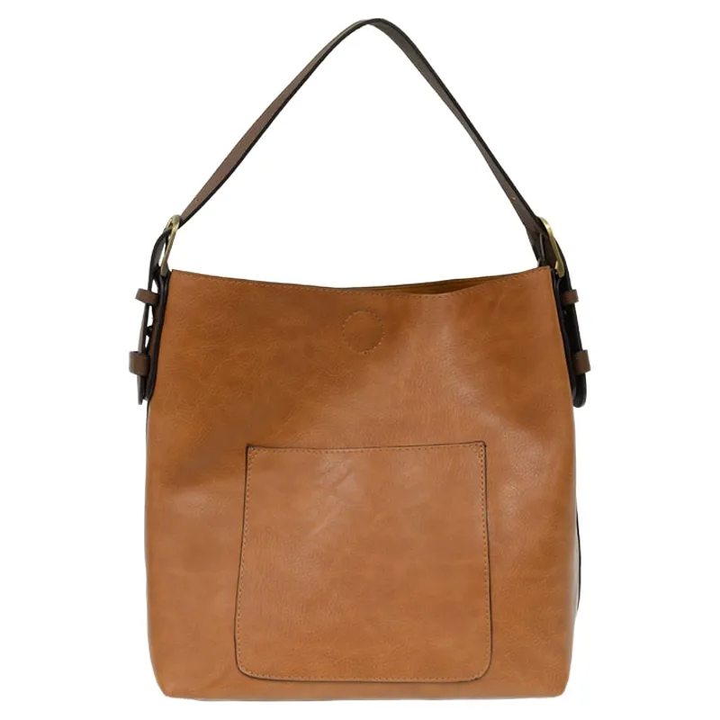 Joy Accessories Classic Hobo Handbag with Insert in Hazelnut