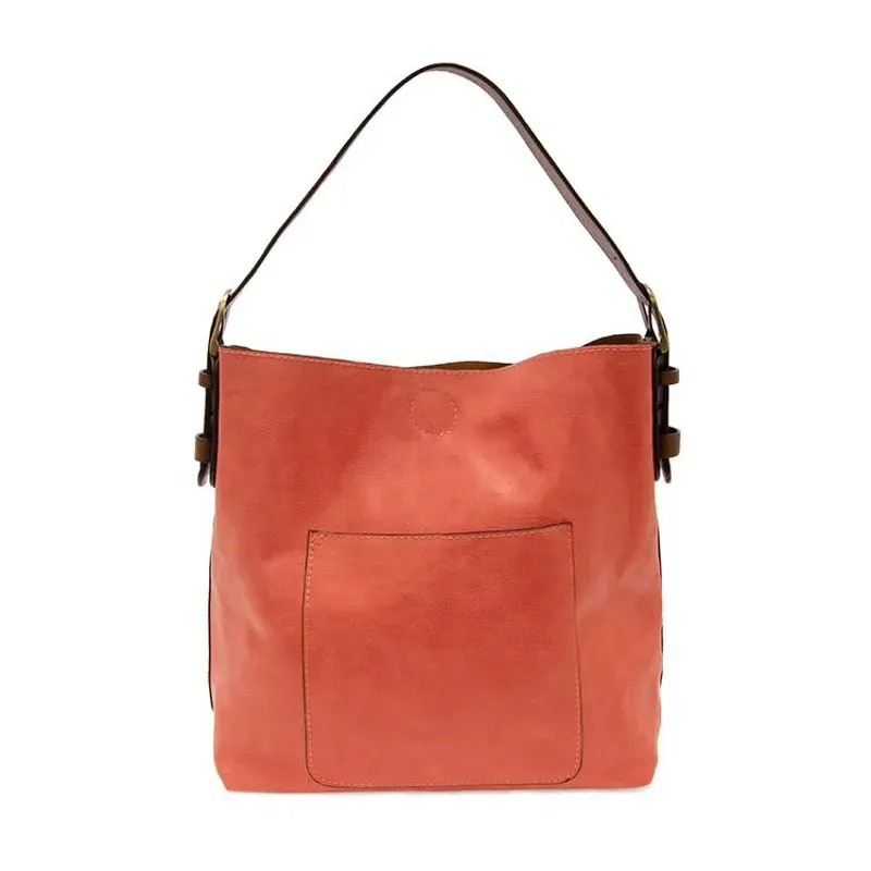Joy Accessories Classic Hobo Handdbag in Living Coral