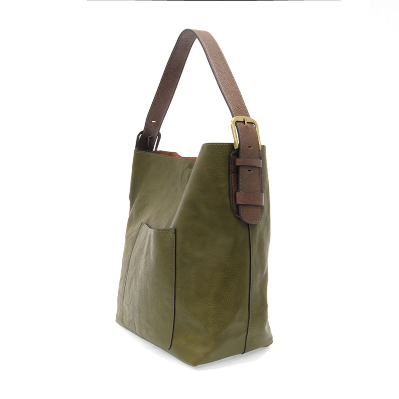 Joy Accessories Women's Classic Hobo Handbag in Olive Brine-1