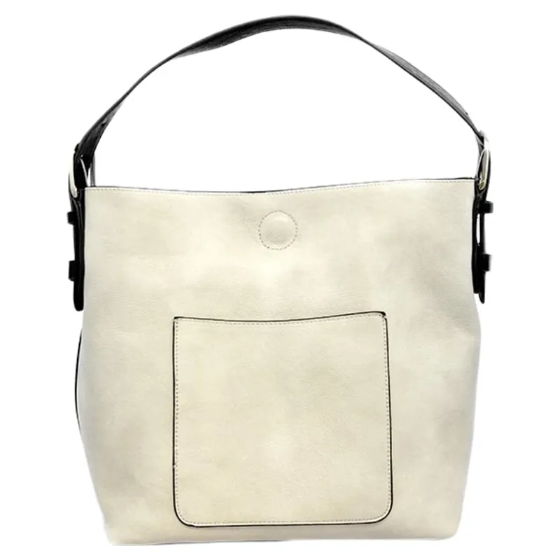 Joy Accessories Classic Hobo Handbag with Insert in Stone