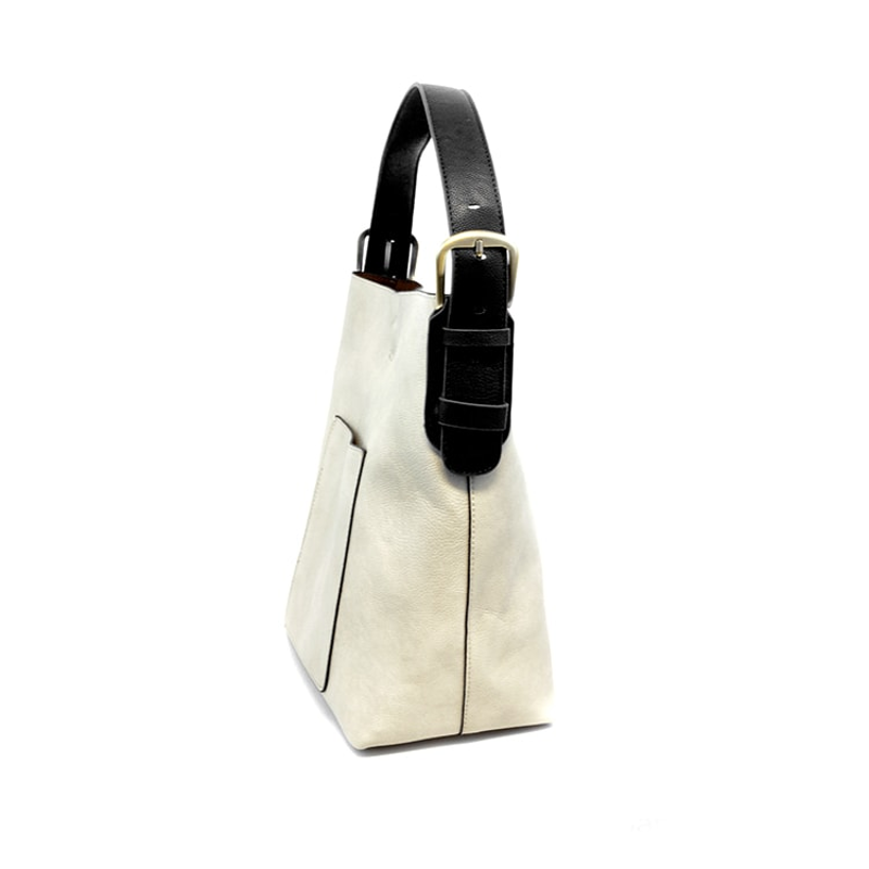 Joy Accessories Women's Classic Hobo Handbag in Stone-1