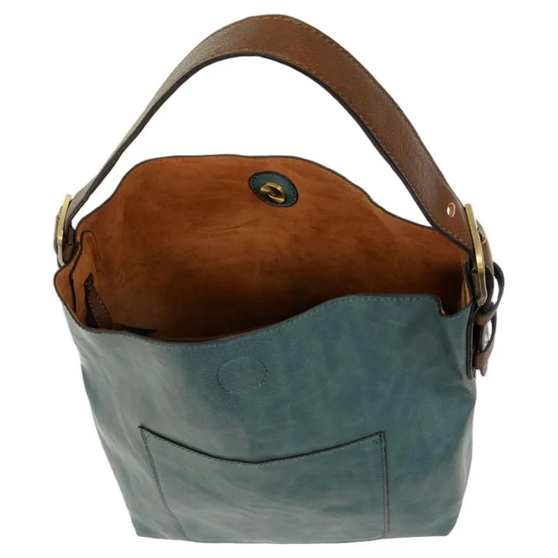 Joy Accessories Women's Classic Hobo Handbag in Teal-ish-3