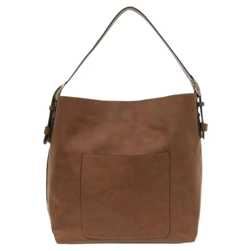 Joy Accessories Classic Hobo Handbag with Insert in Walnut