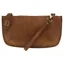 Joy Accessories Faux Suede Mini Crossbody Wristlet Clutch in Walnut