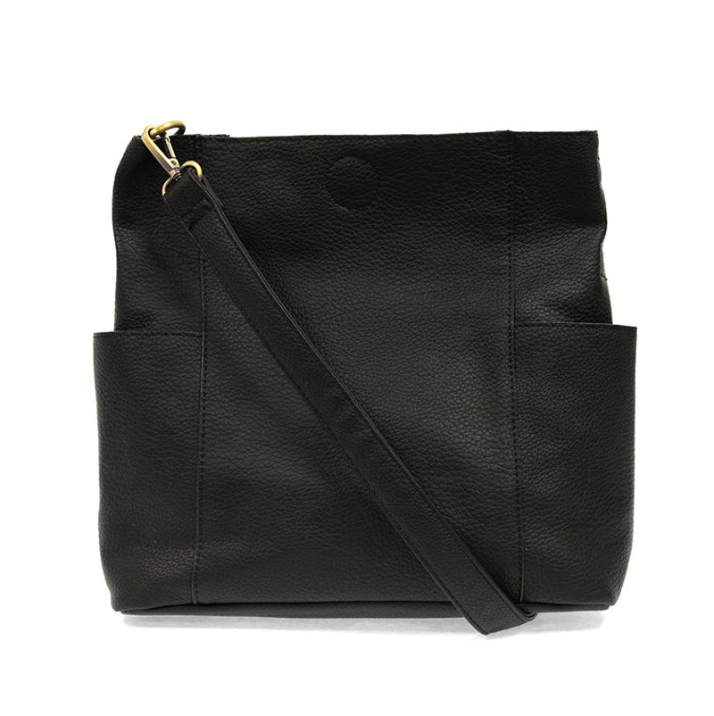 Joy Accessories Kayleigh Side Pocket Bucket Bag in Black-1