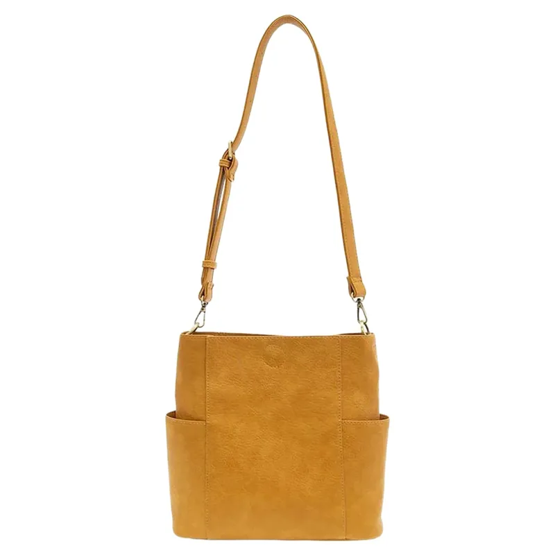 Joy Accessories Kayleigh Side Pocket Bucket Bag in Honey-2