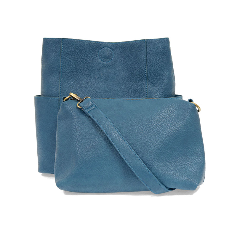 Joy Accessories Kayleigh Side Pocket Bucket Bag in Peacock