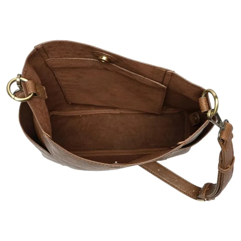 Joy Accessories Kayleigh Side Pocket Bucket Bag in Roasted Pecan-3