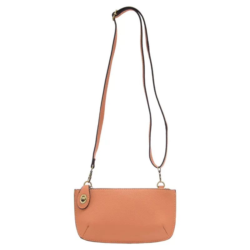 Joy Accessories Mini Crossbody Wristlet Clutch in Peach-1