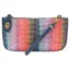 Joy Accessories Woven Stripe Straw Mini Wristlet in Deep Multi