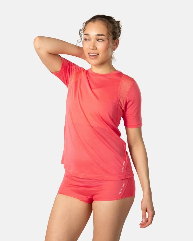 Kari Traa Women's Embla Wool Tee in Candy Coral-2