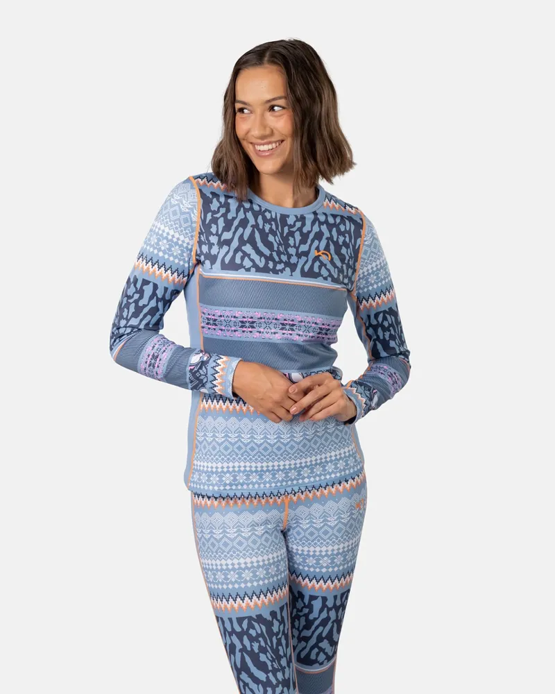 Kari Traa Women's Lilja Long Sleeve in Pastel Light Blue-2