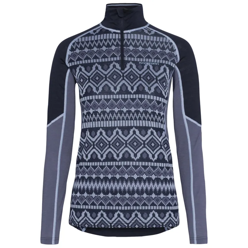 Kari Traa Women's Malia Half Zip Top in Dark Navy Blue
