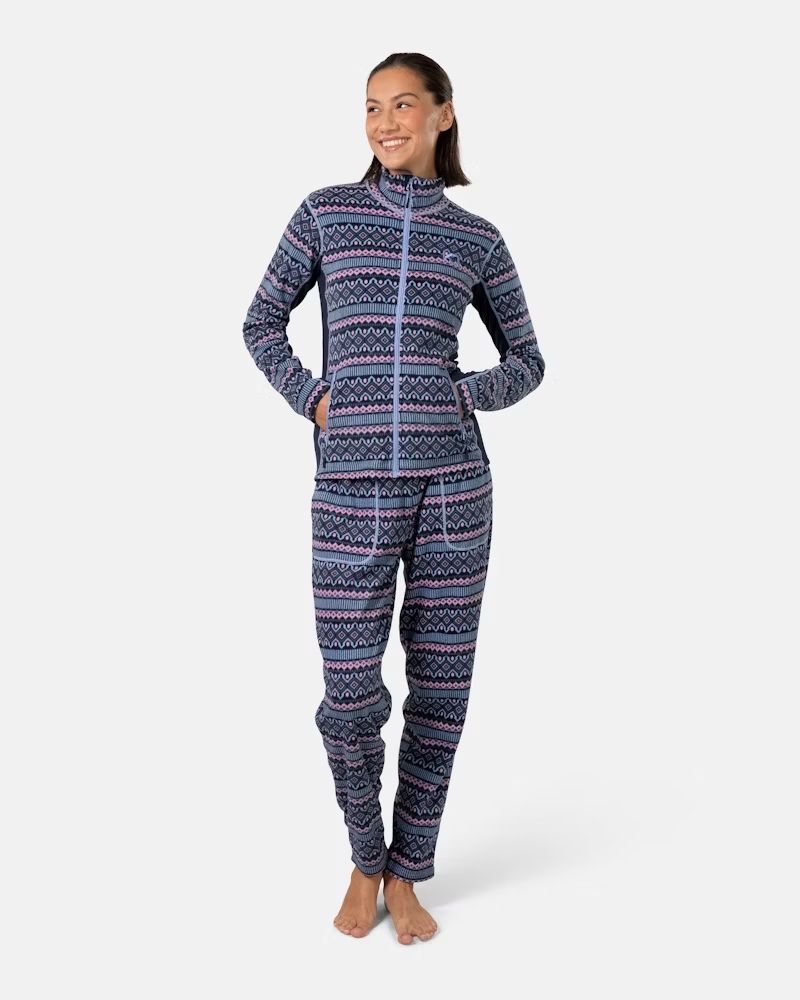 Kari Traa Women's Olga Full Zip Fleece Top in Dark Navy Blue-4