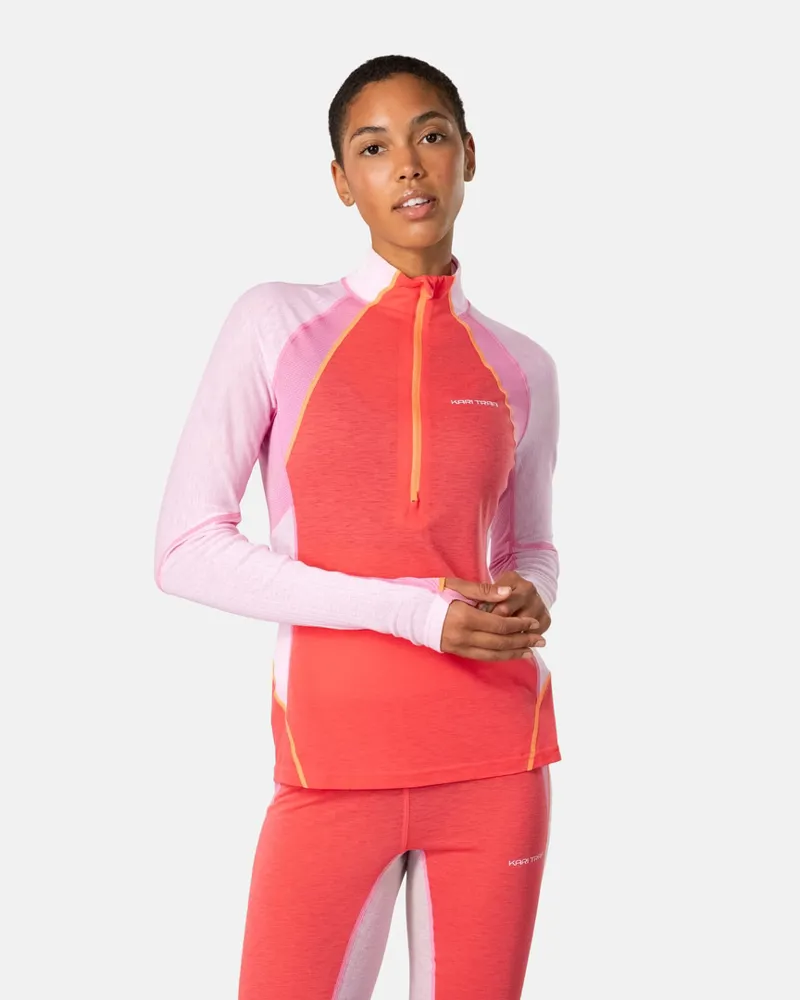 Kari Traa Women's Alma Half Zip in Candy Coral-2