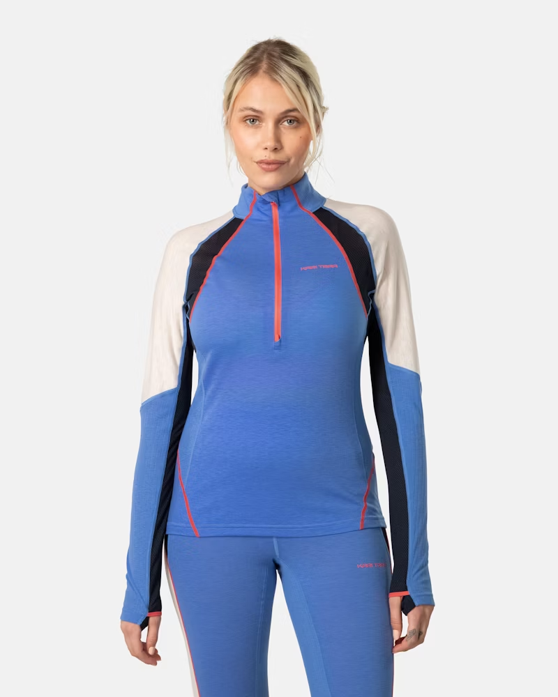 Kari Traa Women's Alma Half Zip in Sea-2