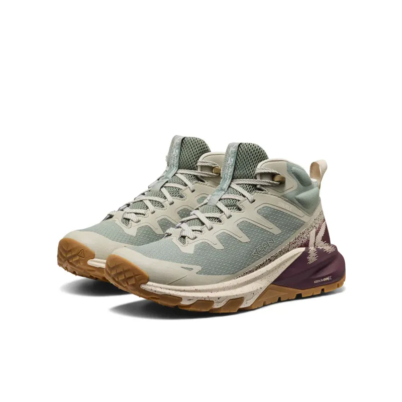 Keen Women's Targhee Apex Mid WP Hiking Boot in Lily Pad/Fig-2