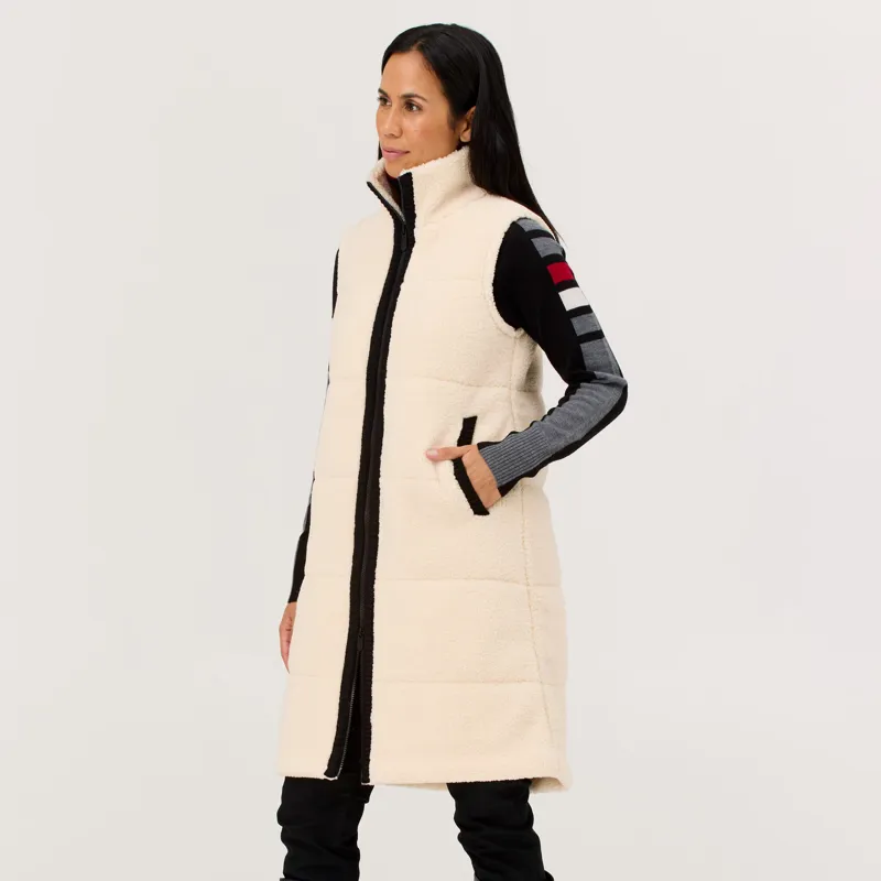 Krimson Klover  Women's Kira Fleece Vest Long in Natural-1