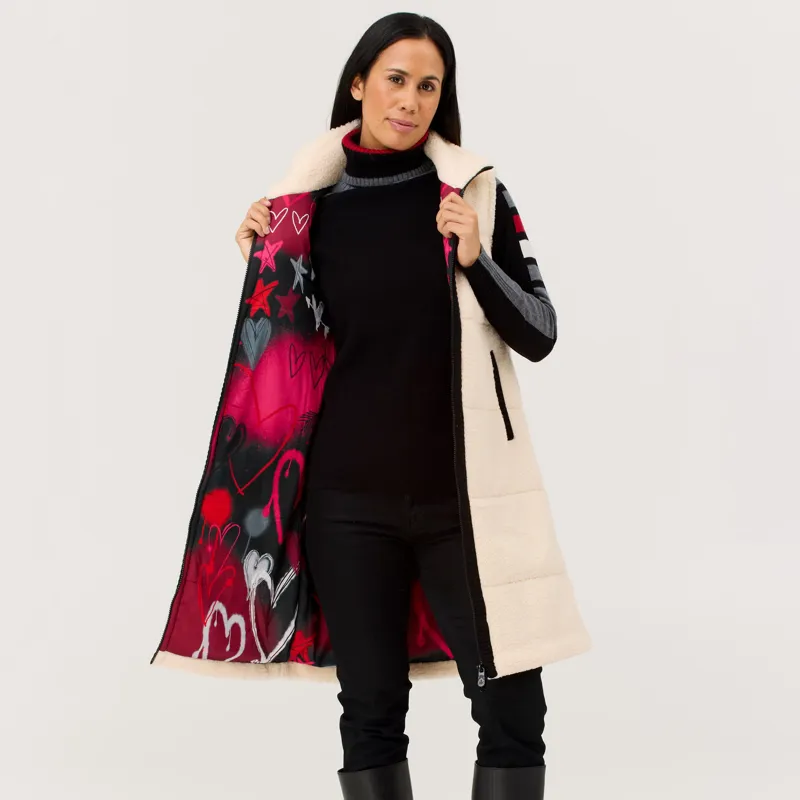 Krimson Klover  Women's Kira Fleece Vest Long in Natural-3