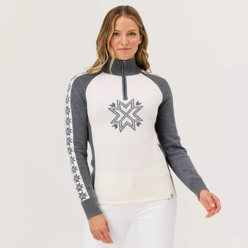 Krimson Klover Meribel Zip Neck Sweater in Grey