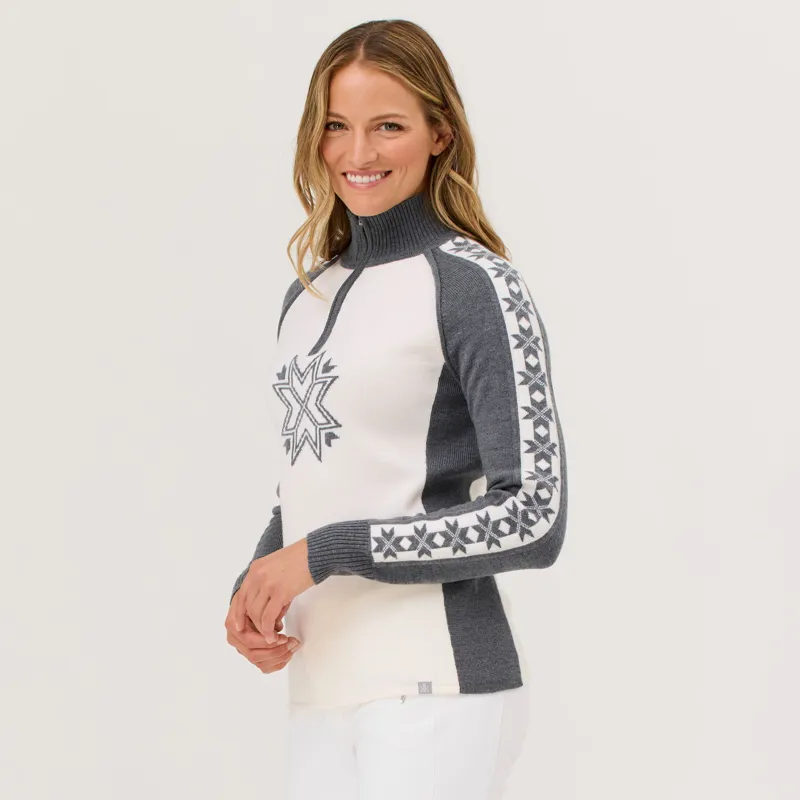 Krimson Klover Meribel Zip Neck Sweater in Grey-1