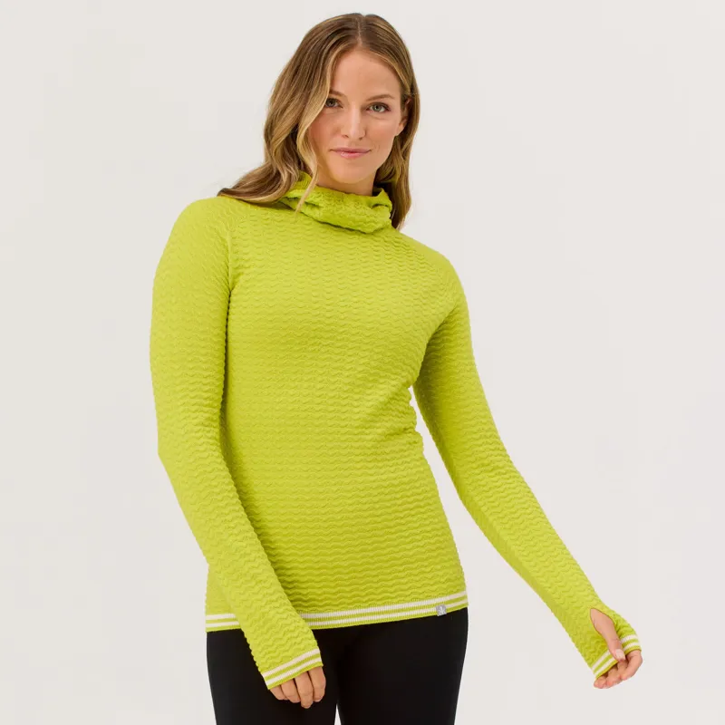 Krimson Klover Paulina 100% Merino Hoodie in Bright Chartreuse